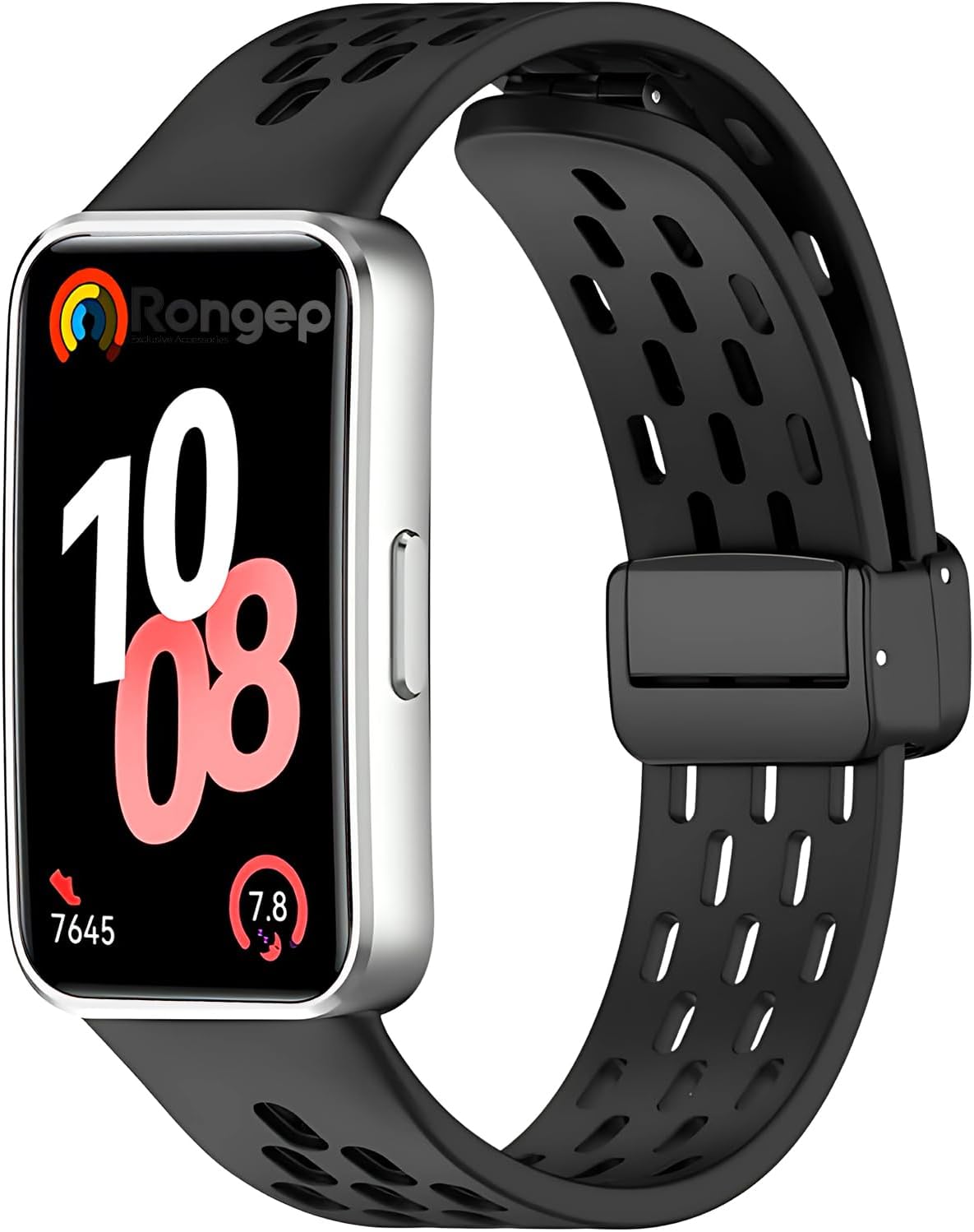 Band 10-9-8 ile Uyumlu Delikli Tasarım Air Loop Silikon Kordon Manyetik Toka Mekanizmalı Nefes Alabilirlik Sağlayan Deformasyona Karşı Dayanıklı Yumuşak Saat Kayışı