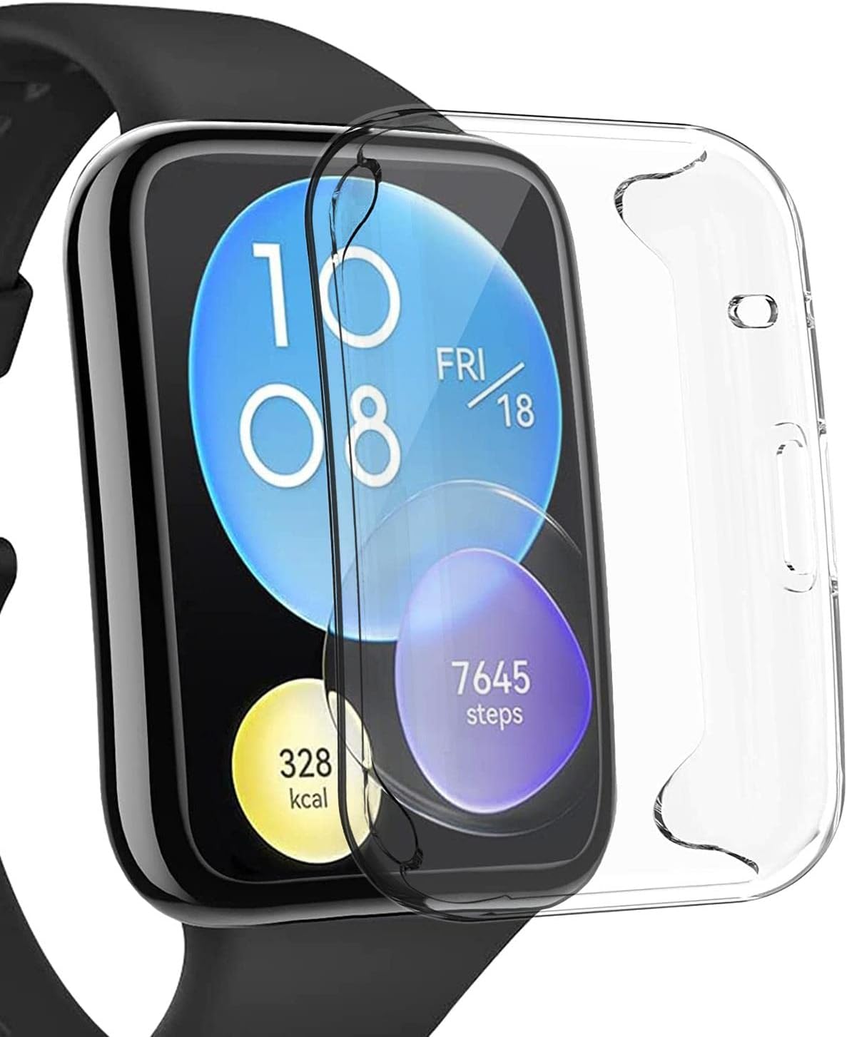 Fit 2 için Kılıf 360 Full Round Soft Silicone Şeffaf [ Fit 2 ile Uyumlu Kılıf - Şeffaf]