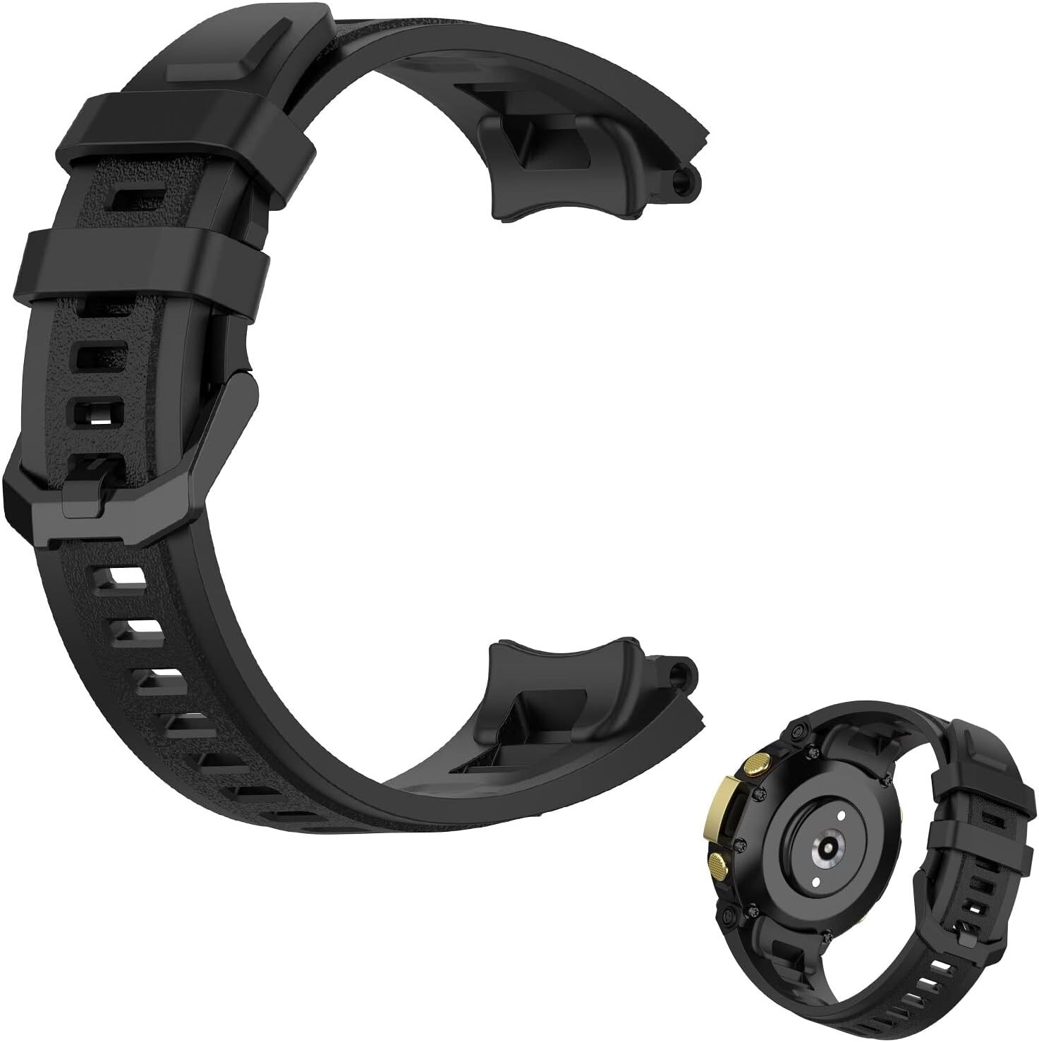 T-rex 2 ile uyumlu Akıllı Saat ile Uyumlu Solitude Yumuşak Silikon Spor Yedek Saat Kordonu Profesyonel Silikon Kordon Su Geçirmez Nefes Alabilir Bileklik SİYAH