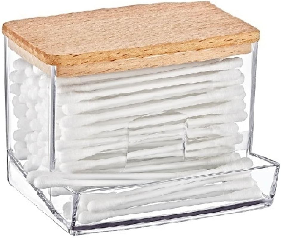 Ahşap Kapak Pamuklu Çubuk Organizeri