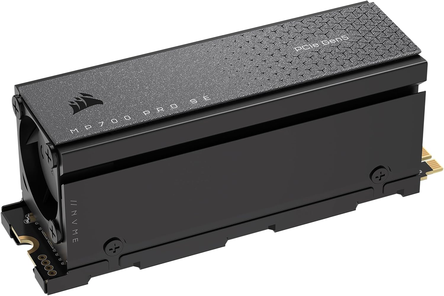 CORSAIR MP700 PRO SE 2TB PCIe 5.0 NVMe M.2 2280 SSD, 14.000MB/sn Okuma, 12.000MB/sn Yazma, 1.7M IOPS, Aktif Hava Soğutmalı, AES 256-bit Şifreleme