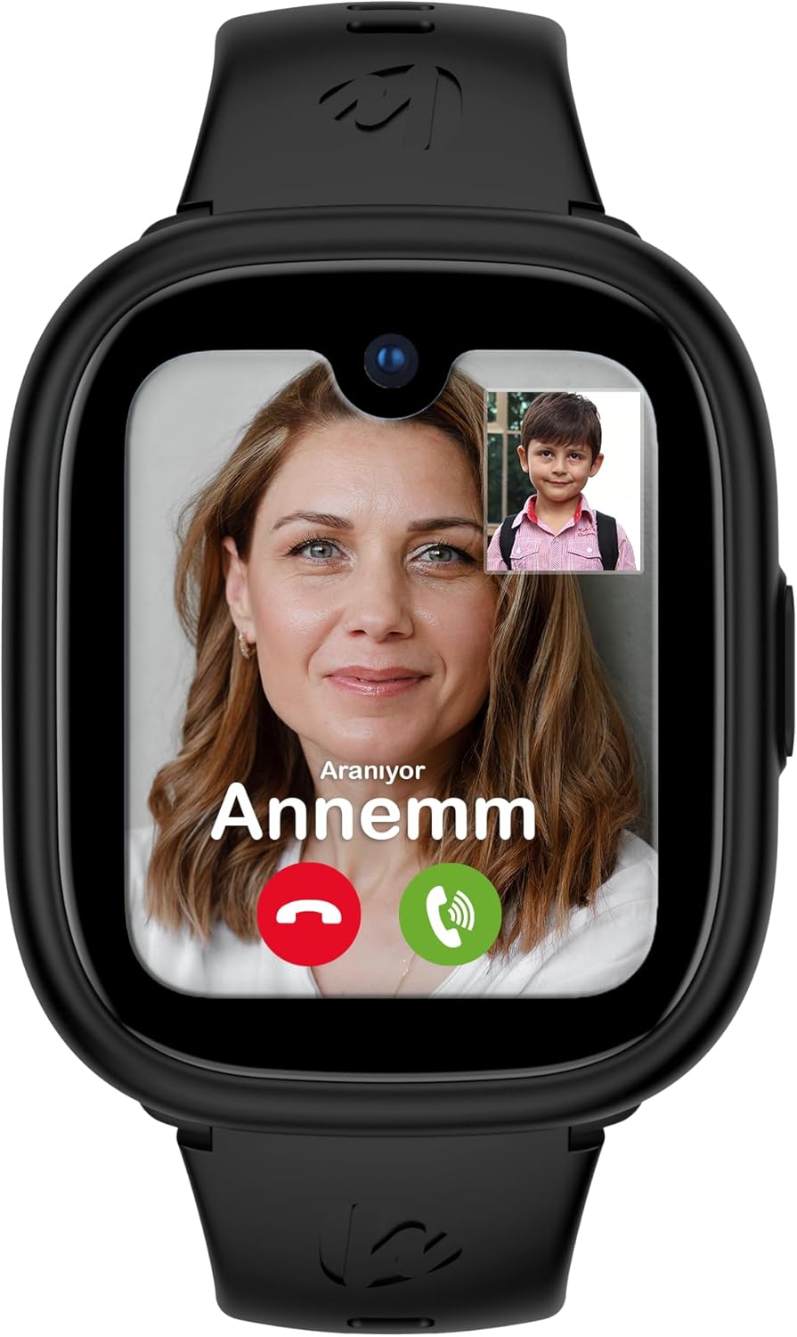 5 Plus Çocuk Akıllı Saat - Görüntülü Arama, s, Sos, Sağlık Takibi, Güvenli Alan (Siyah)