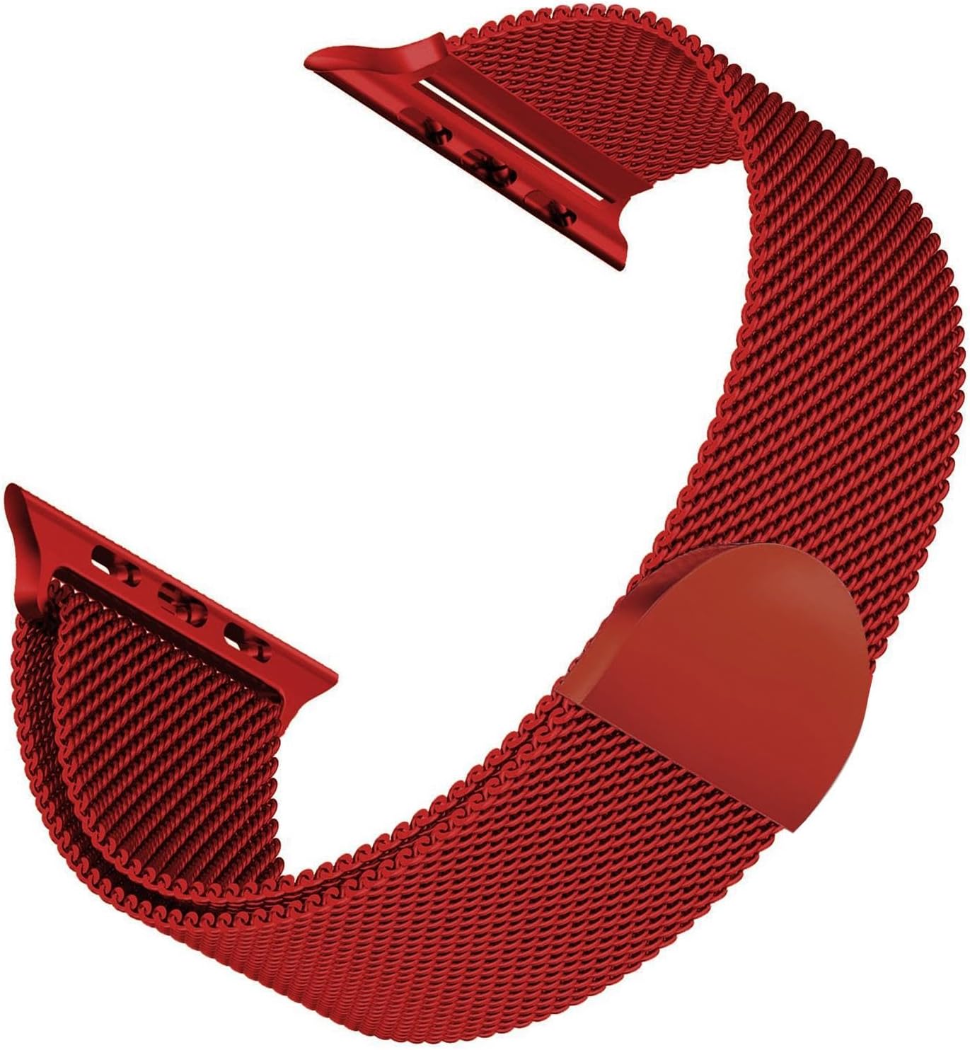 Series 8 41mm için Kordon Luxe Metal Twist Koyu Kırmızı [ Series 8 41mm ile Uyumlu Kordon, Kayış - Kırmızı]