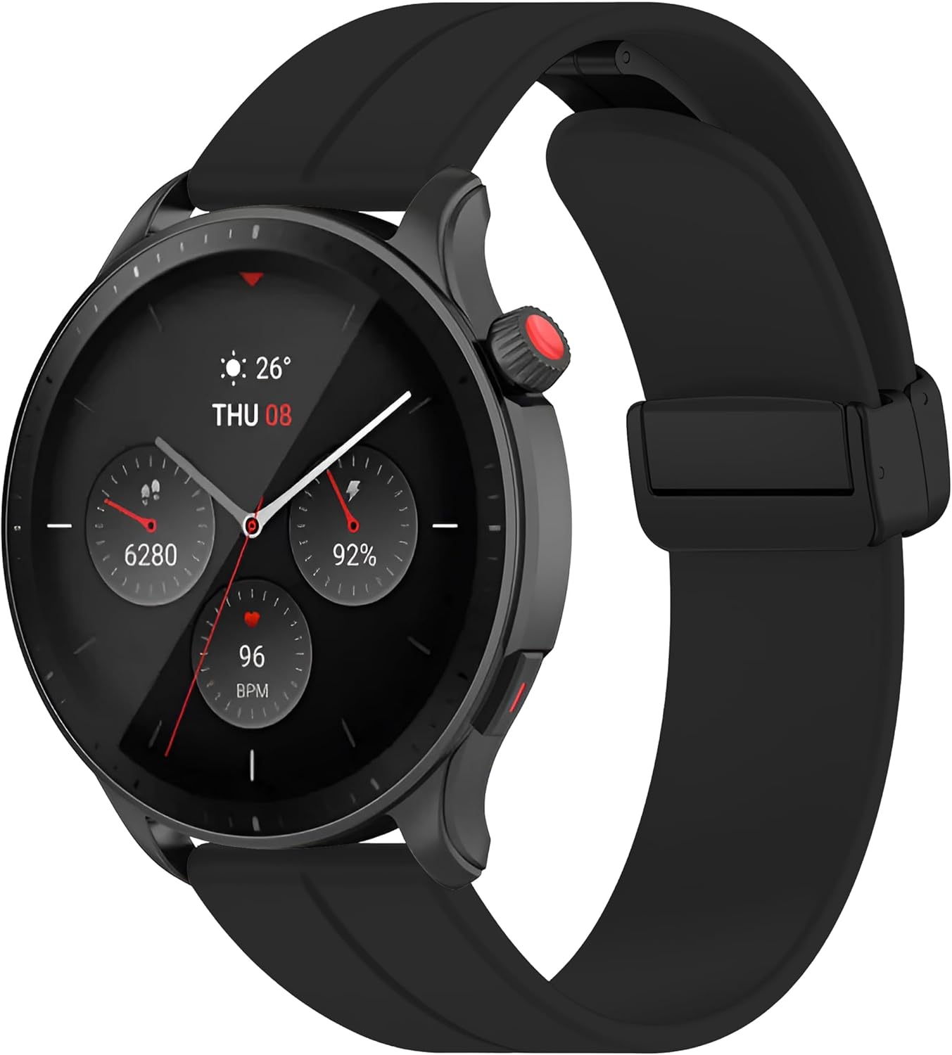 46mm Akıllı Saat Modelleri İçin (GT4/ 4 Pro/GT3/GT3 Pro/GT2/GT2 Pro) (Gear S3 Frontier/Galaxy 46mm) Katlanır Manyetik Tokalı 22mm Silikon Kordon