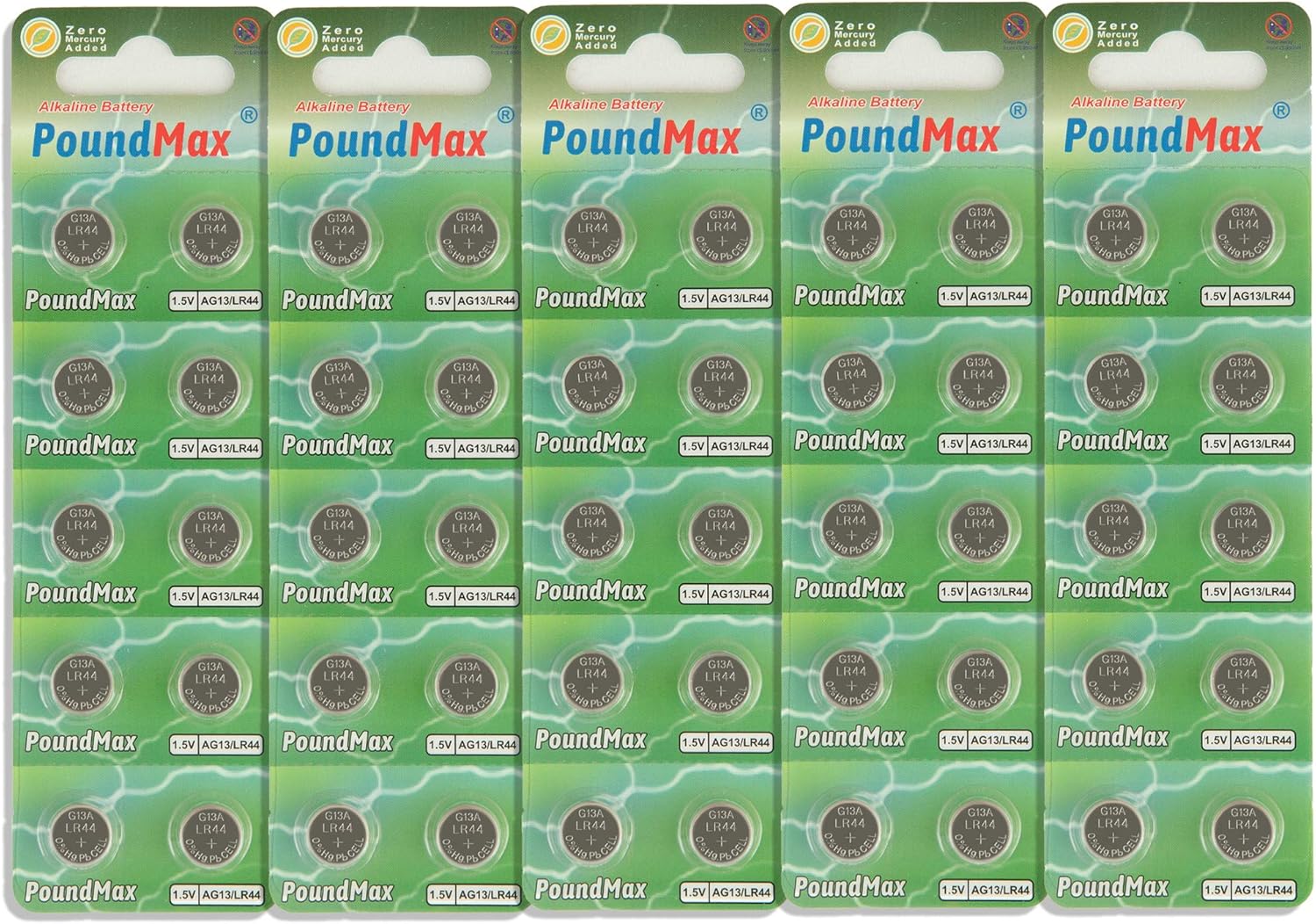 50 x AG13 LR44 1,5 V Alkalin Düğme Pil