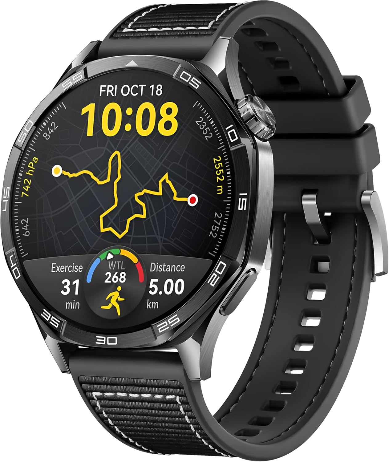 22mm ile Uyumlu Saatler için Hibrit Dokuma 46mm Silikon Kordon (GT5 Pro/GT5/GT4/ 4 Pro/GT3/GT3 Pro/GT2/GT2 Pro) Galaxy (Gear S3/ 46mm)