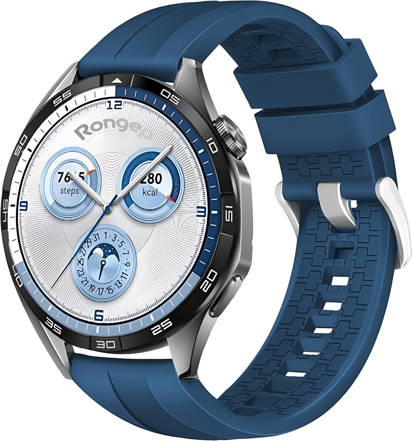 Yumuşak Silikonlu 22mm Kordon ile Uyumlu GT5/GT5 Pro/GT4/ 4 Pro/GT3/GT3 Pro/GT2/GT2 Pro 46mm İçin Yüzeyi Şerit Görünümlü Esnek ve Dayanıklı Kayış