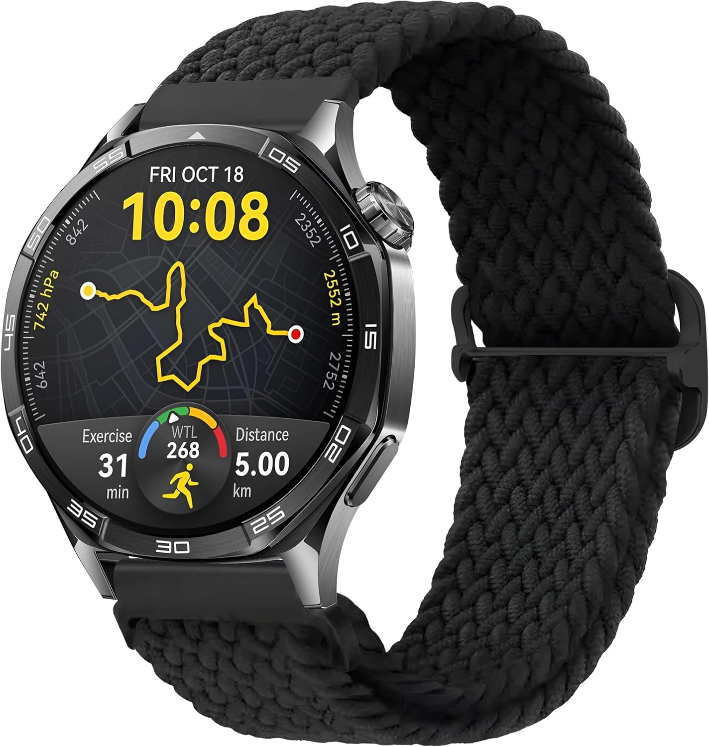 46mm Akıllı Saat Modelleri İçin (GT4/ 4 Pro/GT3/GT3 Pro/GT2/GT2 Pro) (Gear S3 Frontier/Galaxy 46mm) Örgü Solo Loop 22mm Elastik Kumaş Kordon