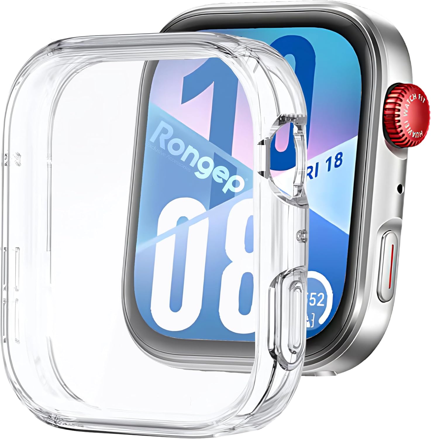 Fit 4 için 360° Kasa Koruyucu Kılıf Yumuşak TPU Ekran Koruyuculu Dokunmatiği Etkilemeyen Saatin Çevresini Tam Kavrayan Darbelere Karşı Silikon Koruyucu (Şeffaf)