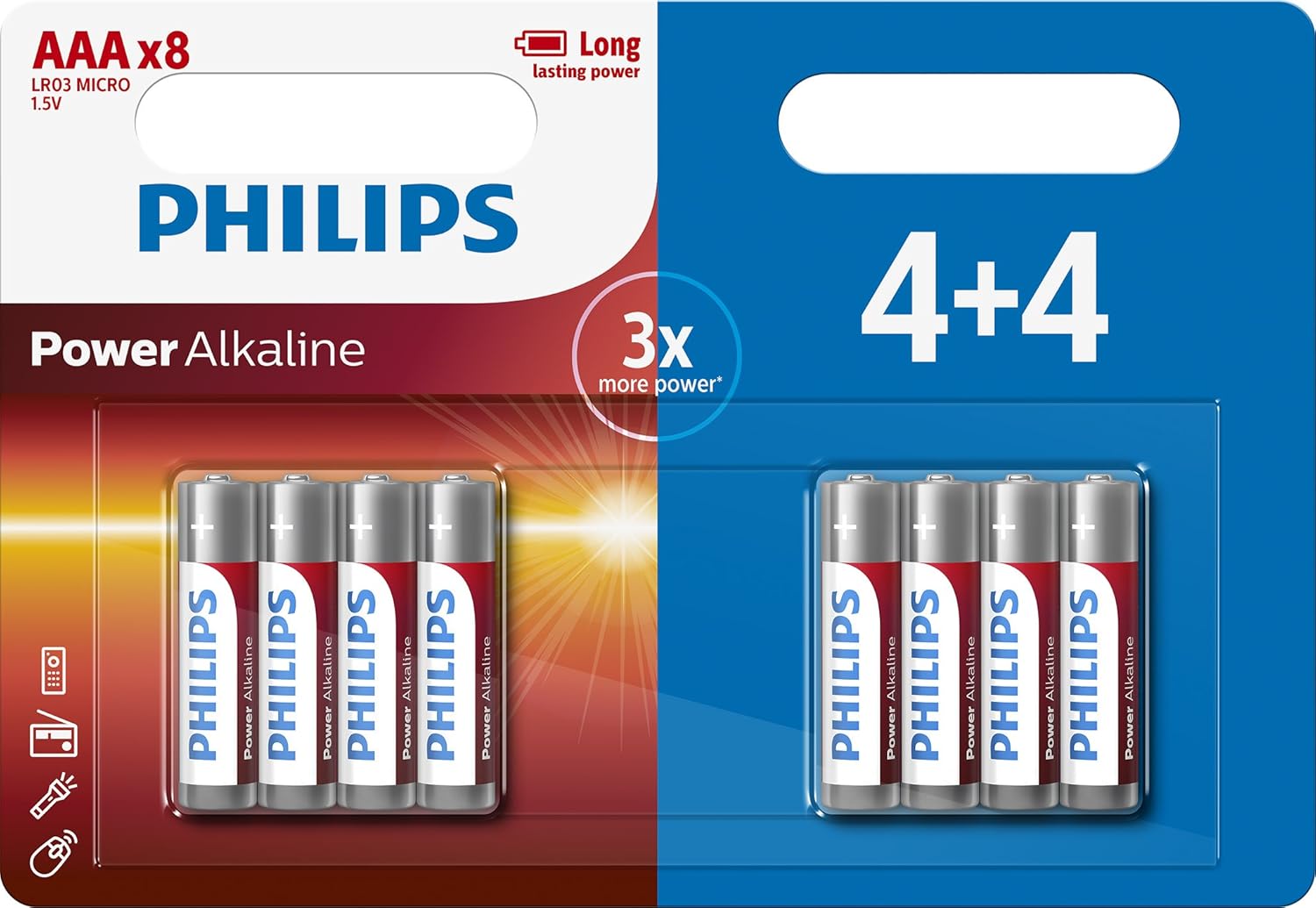 Power Alkaline Pil AAA 8 Kabartı, 4 +4 Prom