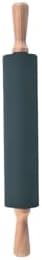Bambu Saplı Silikon Merdane, Oklava, Hamur Açma Aracı, Siyah, 42 cm, Yapışmaz Yüzey, Börek ve Baklava için