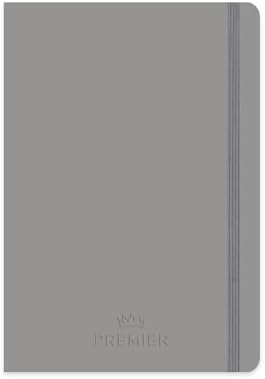 17x24 96 Yaprak Kareli Ciltli Premier Defter - Gri