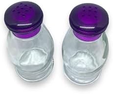 100 Cc 2 Adet Cam Tuzluk, Mor Sert Plastik Kapaklı Tuzluk/Mor Kapaklı