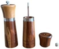 Akasya Komple Ahşap Gövdeli Tuz Karabiber Değirmeni Baharat Öğütücüsü 16 Cm - 2 Adet - 392
