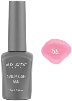 ALIX AVIEN Işıltılı Pembe Kalıcı Oje 56-Yoğun Renk Veren Jel Oje 12 ml-Nail UV Gel Polish 56