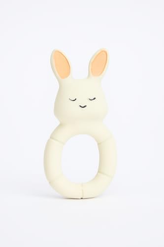 Hubble Bebek Diş Kaşıyıcı Ve Oyuncak - Tavşan Halkalı Şekilli Dişlik (%100 DOĞAL KAUÇUK)