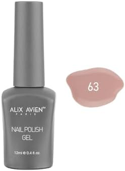 ALIX AVIEN Bej Nude Kalıcı Oje 63-Yoğun Renk Veren Jel Oje 12 ml-Nail UV Gel Polish 63