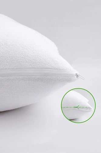 2'li Su Geçirmez Yastık Alezi – Fermuarlı 50×70 cm Yastık Kılıfı, Suya ve Toza Dayanıklı, Yıkanabilir Havlu Yastık Koruyucu, Hipoalerjenik Yastık Alezi