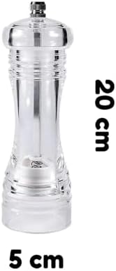 Akrilik Tuz Karabiber Değirmeni Öğütücü - Baharat Öğütücüsü, 20 Cm 2 Adet, Akrilik Değirmen 20 cm