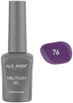ALIX AVIEN Mor Kalıcı Oje 76-Yoğun Renk Veren Jel Oje 12 ml-Nail UV Gel Polish 76