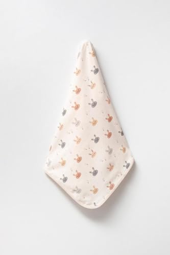 %100 PAMUK BASKILI, ÇİFT KATLI BEBEK BATTANİYESİ (TAVŞAN)