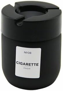 Cam Küllük – 425 ml Siyah Cam Küllük Kapaklı, Sigara Küllüğü, Dumanı Hapseden Kül Kutusu, Modern Şık Tasarım, Ev ve Ofis Kullanımı İçin