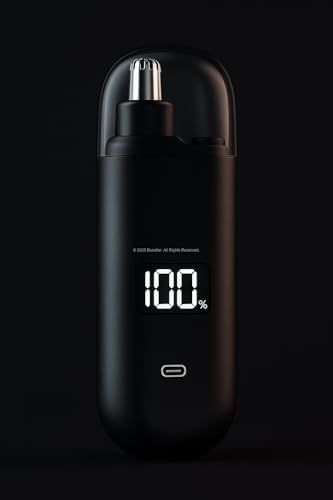 Busstier Burun Kılı Makinesi, Mini Taşınabilir Ağrısız Tüy Alma, Hassas Kaş Düzeltici, Çift Taraflı Bıçaklı Sessiz Kesim, LED Güç Göstergeli, USB Şarjlı, Temizlik Fırçası ve Şarj Kablosu Dahil, Seyaha