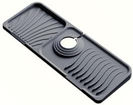 Musluk Matı Elastik Silikon Mutfak Ve Banyo İçin Lavobo Su Tutucu Musluk Ve Batarya Matı, Gri