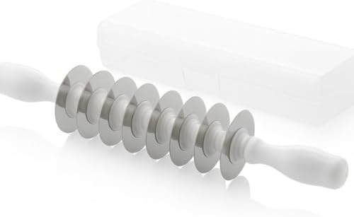 30 CM Paslanmaz Çelik Mantı Merdanesi – Pratik Hamur Kesme Merdanesi, Eşit Boy Mantı Açma ve Kesme Aleti