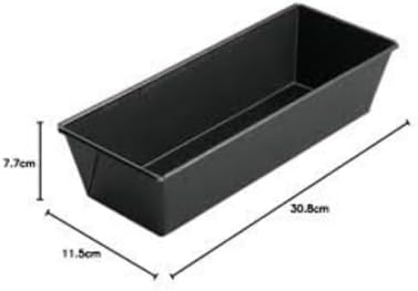 Yapışmaz Dikdörtgen Baton Kek ve Ekmek Kalıbı – 30 cm Uzunluk, Dayanıklı Metal, Fırın Dostu, Profesyonel Kullanıma Uygun, Siyah