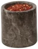 Roza Mermer Baharatlık 8x8 cm Mermer Tuzluk Masaüstü Baharatlık Kahverengi