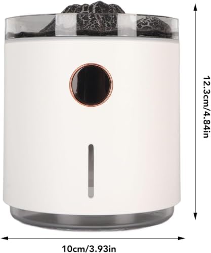 Volkanik Efektli Şarjlı Hava Nemlendirici Yatak Odası Oturma Odası için Akıllı Aromaterapi Mist Difüzör, Simüle Alev Şekli, Görsel Büyü