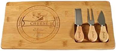 4 Parça Bambu Ahşap Peynir Servis Sunum Kesim Seti Peynir Servis Tahtası Spatula Bıçak Çatal