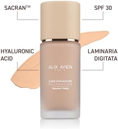 Alix Avien Kırışıklık Karşıtı Nemlendirici SPF30 Parlak Bitişli Fondöten Care Enhancer 806 Pale Apricot