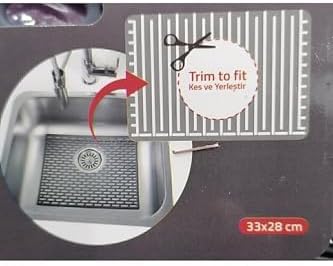 Dikdörtgen Silikon Lavabo Buzluk Matı 33X28 Cm ANTRASİT Renk 1 Adet Isglvb112