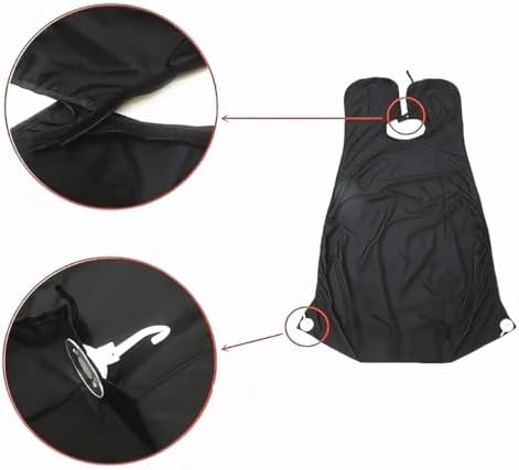Tıraş Örtüsü, Sakal Kesme Önlüğü – Vantuzlu, Kolay Temizlenen, Pratik Tıraş Pelerini – Sakal ve Saç Kırpıntılarını Toplar – 61x80 cm, Hafif ve Katlanabilir (siyah)