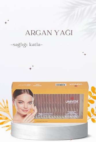 UNIVITA %100 Doğal Katkısız Argan Yağı - 20 Günlük Bakım Kürü - 80 ml (4ml x 20)