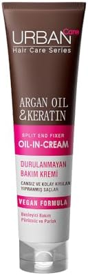 URBAN Care Argan Yağı & Keratin Kolay Kırılan Saçlara Özel Durulanmayan Bakım Kremi 150 ml- Vegan