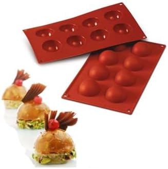 8'li Yarım Küre Silikon Kalıp Çok Renkli ecmelNM361