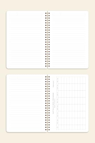 A5 Spiralli Karton Kapak Çizgili Okul Defteri 80 yaprak 2'li Set - Ders Programlı - Kiraz