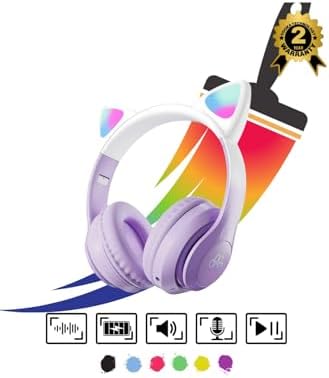 Vooka Çocuk Bluetooth Kulaklık Kedi Kulaklık Pro 5.0 Akıllı Rgb Led Detaylı Bluetooth Kablosuz