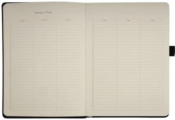 Sert Kapak Planlayıcı Defter 14x20 cm 100 gr. Krem 96 Yaprak Gümüş Çizgili