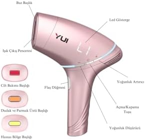 Yui Iplv15 Pro Vücut -Yüz- Bikini Başlıklı Ağrısız Otomatik Ve Manuel Atım Buz Lazer Epilasyon Cihazı Pembe