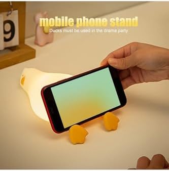 Çocuk Bebek Odası Yatan Ördek Figür Gece Lambası LED Işık Sevimli Figürlü Dokunmatik Şarjlı