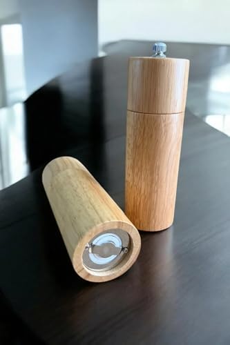 Bambu Ahşap Gövdeli Tuz Karabiber Değirmeni Baharat Öğütücüsü 16 Cm - 2 Adet - 377