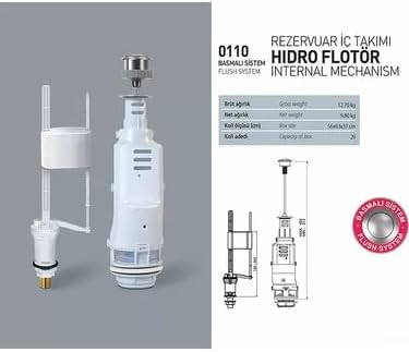DONAU BASMALI SİSTEM ALAFRANGA KLOZET REZERVUAR İÇ TAKIMI