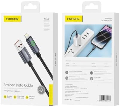 Foneng XS08 27W 120 cm Type-C to Lightning Şarj Kablosu Siyah