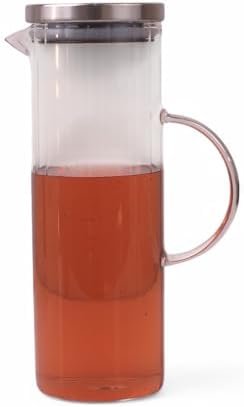 1000ml Metal Kapaklı Borosilikat Cam Yağlık & Sürahi – Şık, Dayanıklı ve Sağlıklı Saklama Çözümü (8cm x 20cm)