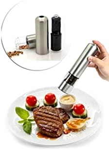 Gümüş Baharat Öğütücü Değirmen Pilli Işıklı