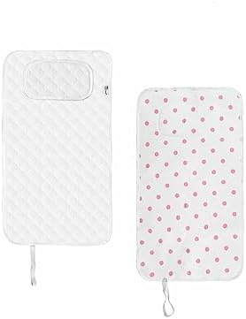 baby'ness Çanta Boy Bebek Alt Açma Pedi, Sıvı Geçirmez, Leke Tutmaz, Puantiyeli, Pembe, 40x70cm